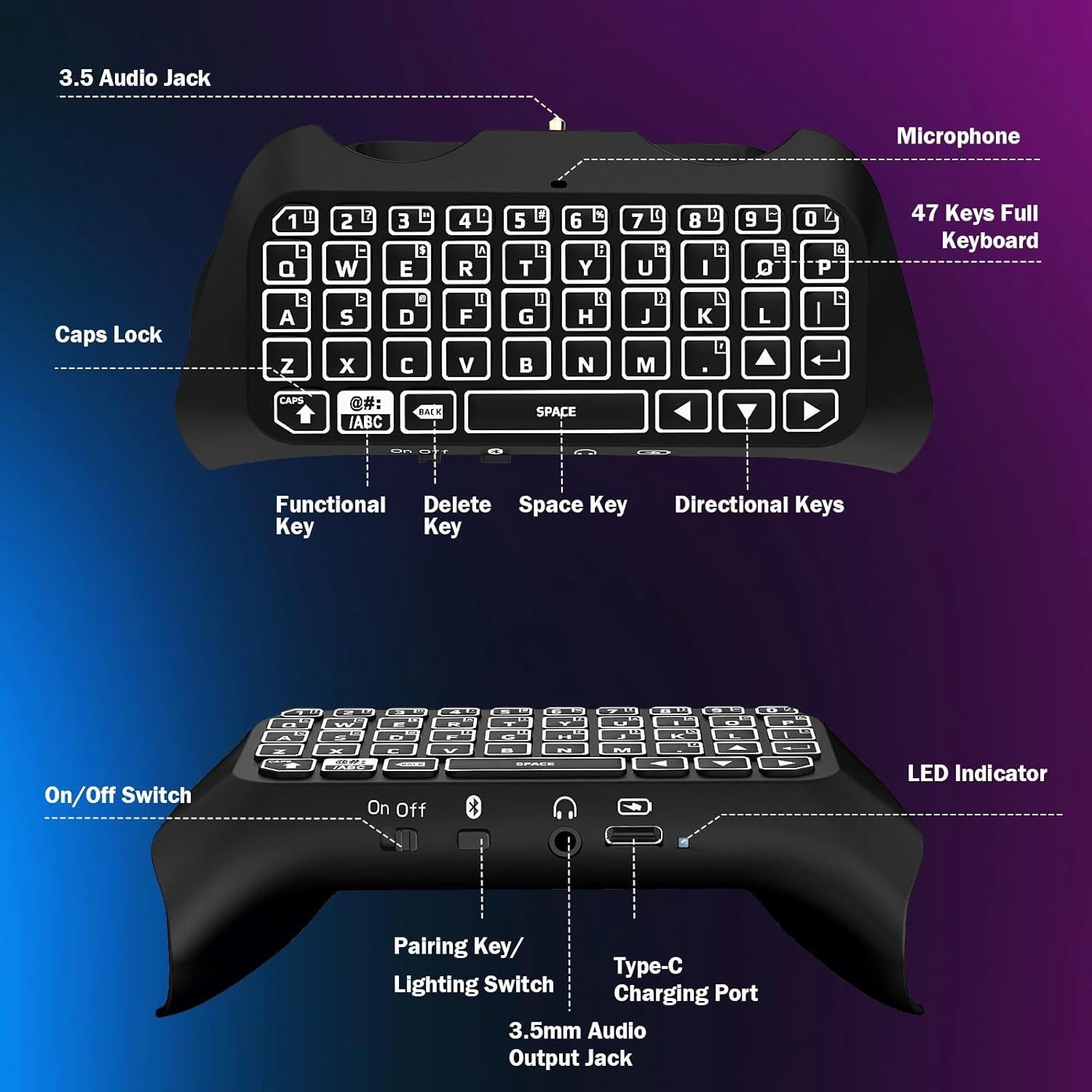 Teclado Inalámbrico TiMOVO para PS5 con Retroiluminación RGB