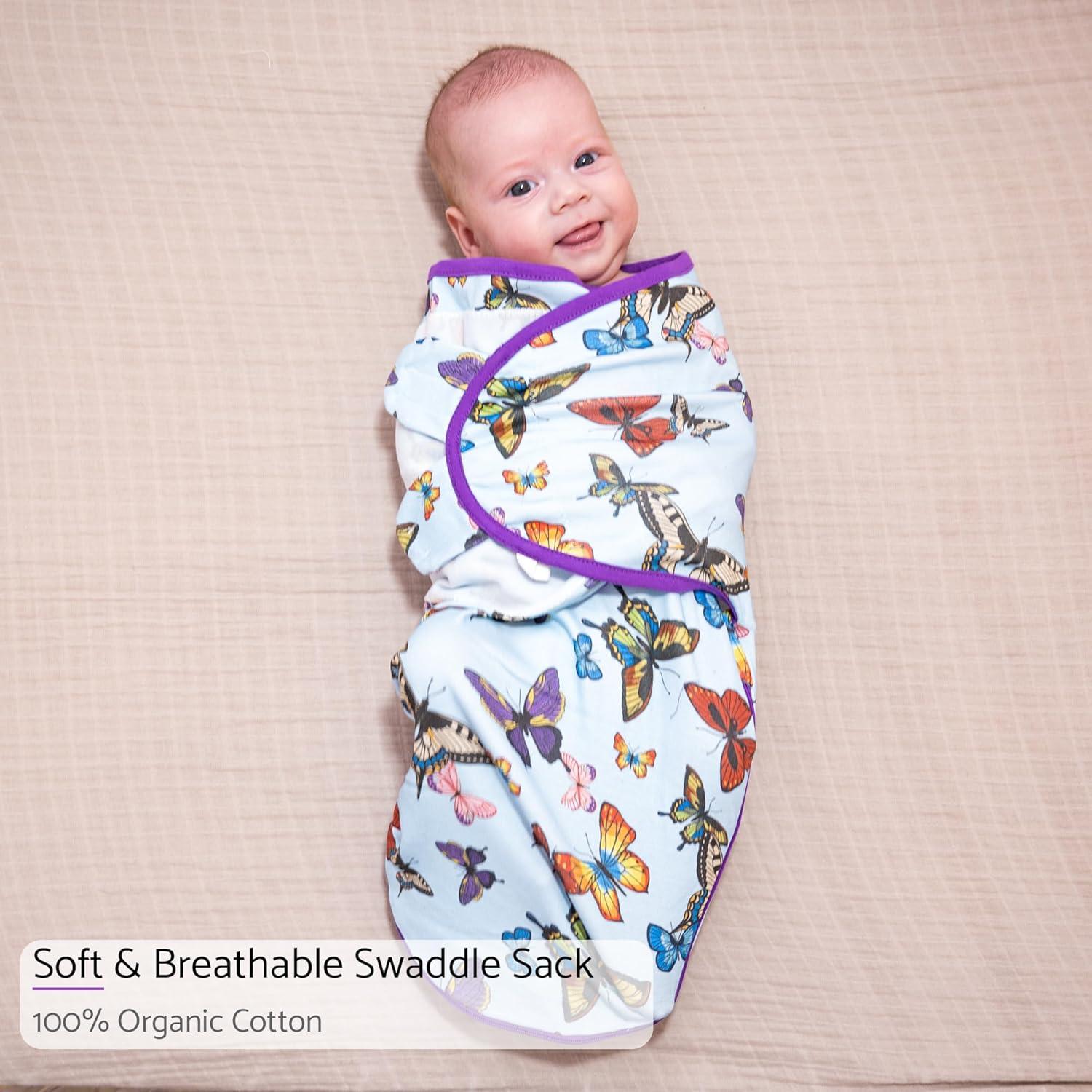 Saco de Sueño para Bebés LollyBanks 100% Algodón Mariposa 0-3 Meses