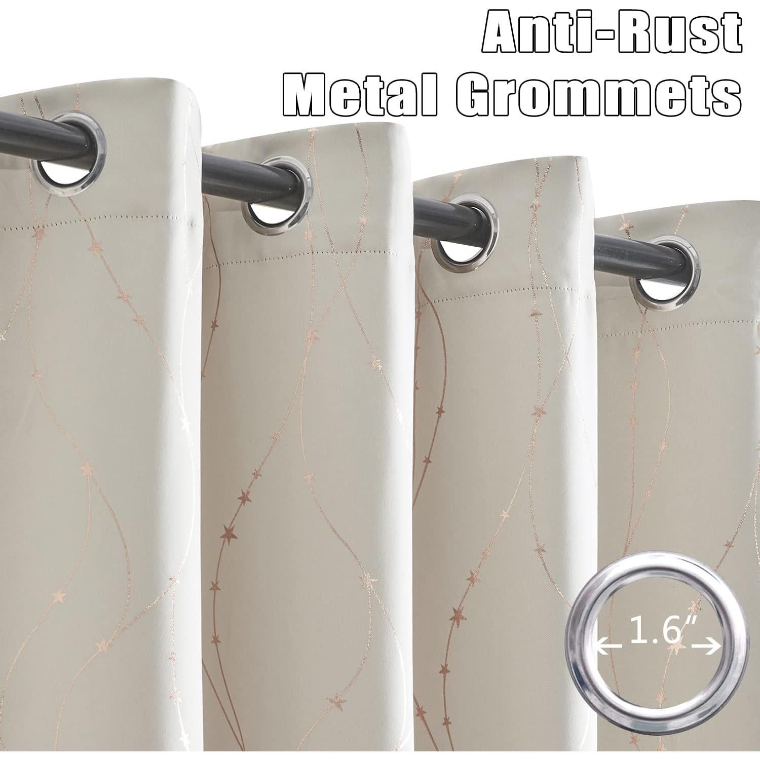 Cortinas Opacas SMILE WEAVER 132x160 cm Beige Dorado 2 Paneles