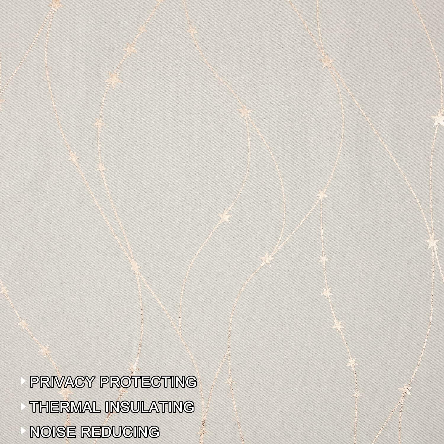 Cortinas Opacas SMILE WEAVER 132x160 cm Beige Dorado 2 Paneles