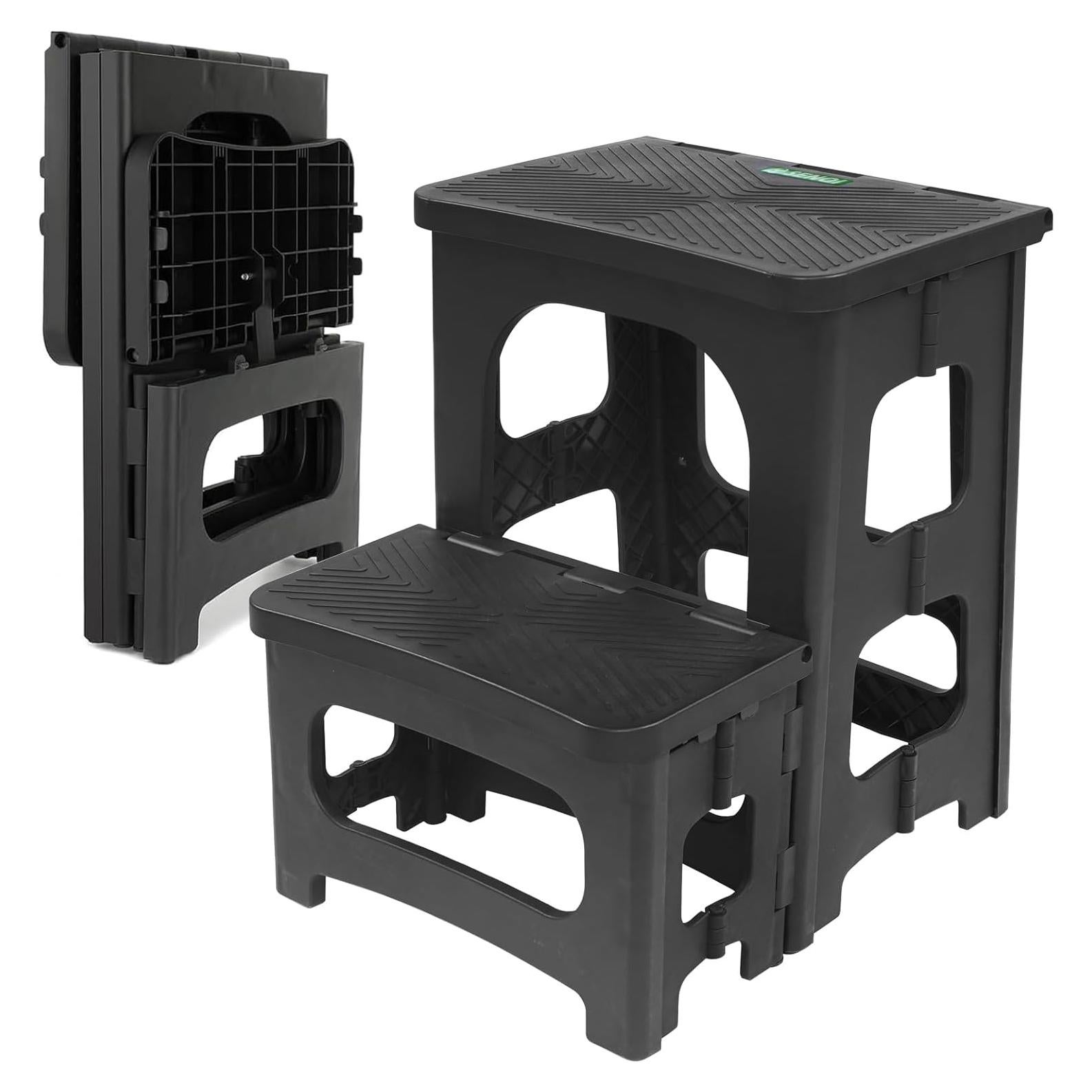 Escalera Plegable 2 Pasos SENQI Antideslizante 136 kg Negra