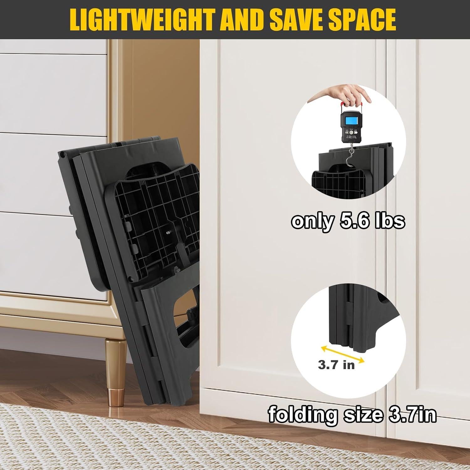 Escalera Plegable 2 Pasos SENQI Antideslizante 136 kg Negra