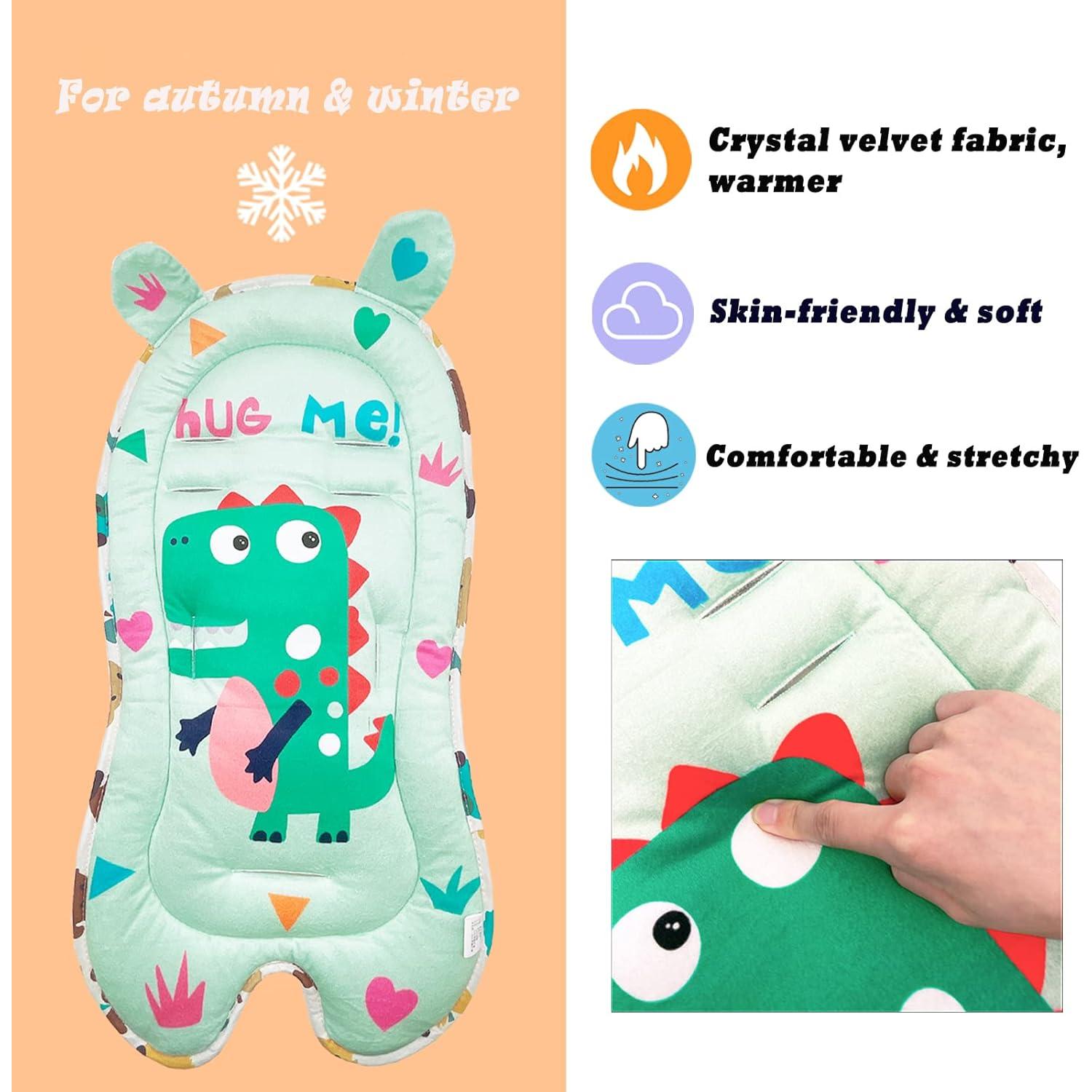 Almohadilla para Cochecito de Bebé Verde Dinosaurio Ultra Suave