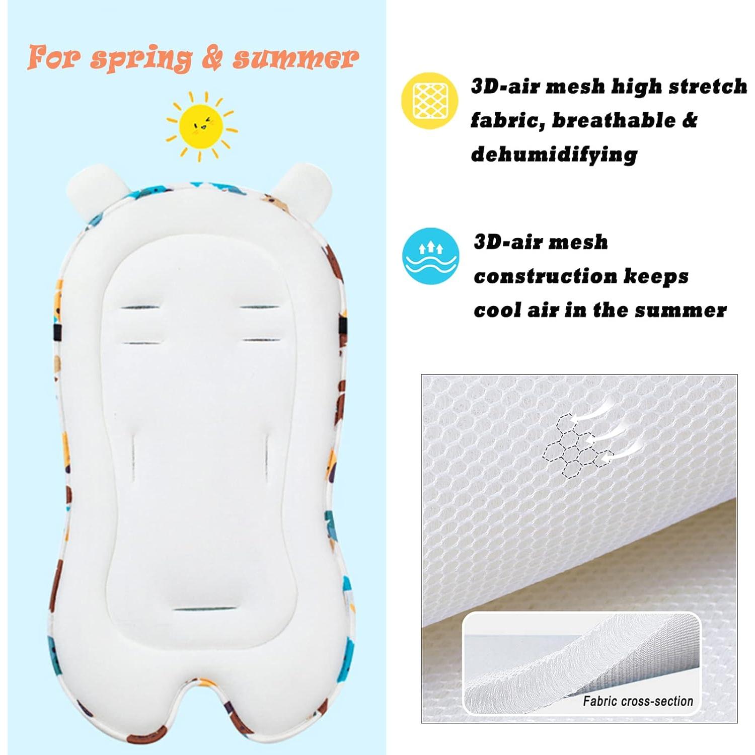 Almohadilla para Cochecito de Bebé Verde Dinosaurio Ultra Suave