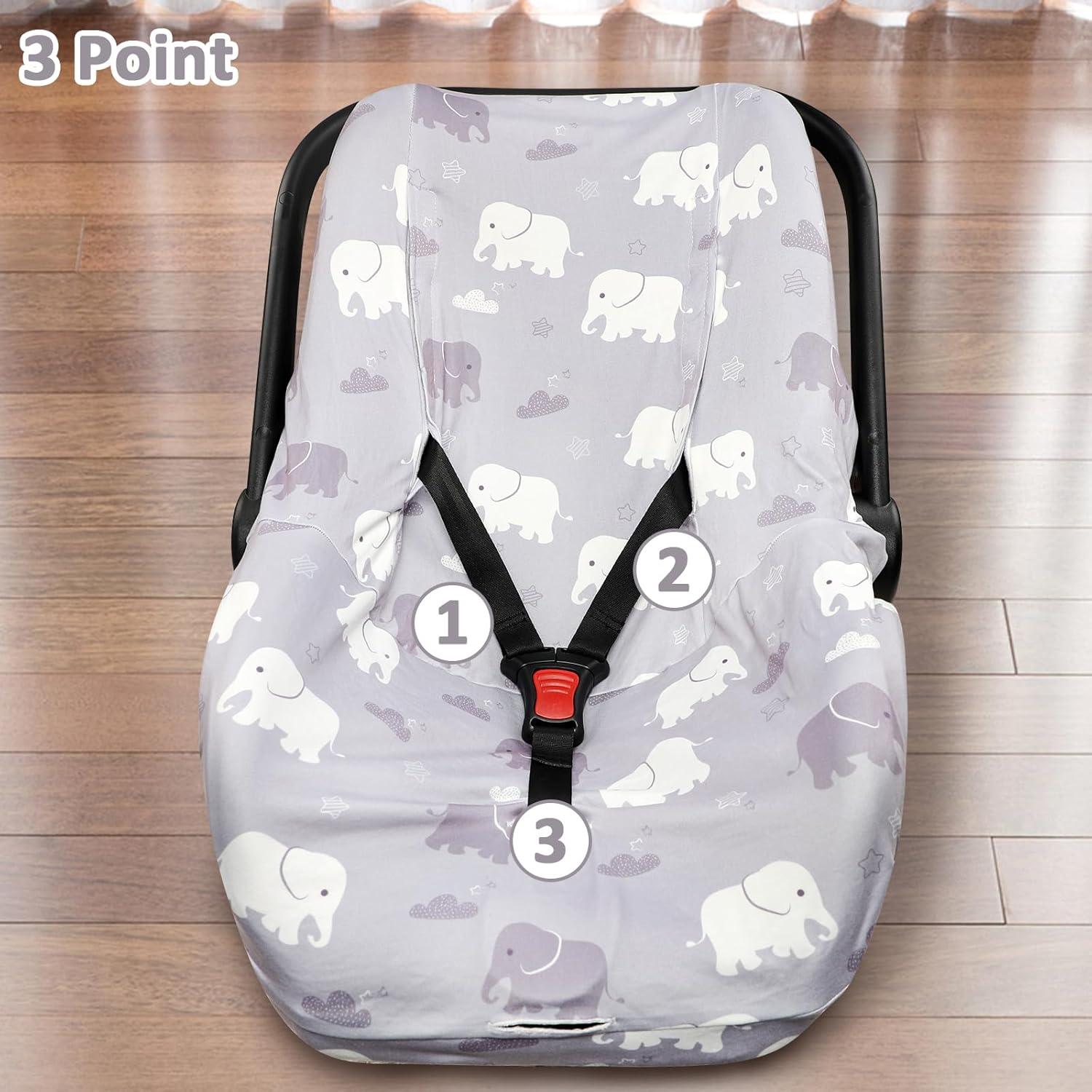 Funda de Asiento de Coche para Bebé TANOFAR Elefante Gris