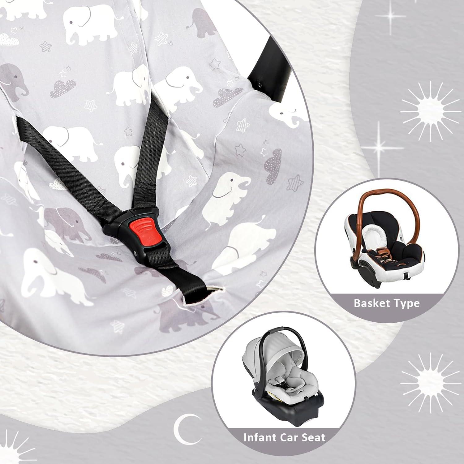 Funda de Asiento de Coche para Bebé TANOFAR Elefante Gris