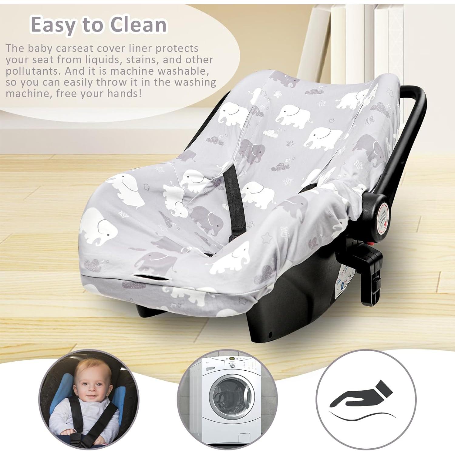 Funda de Asiento de Coche para Bebé TANOFAR Elefante Gris