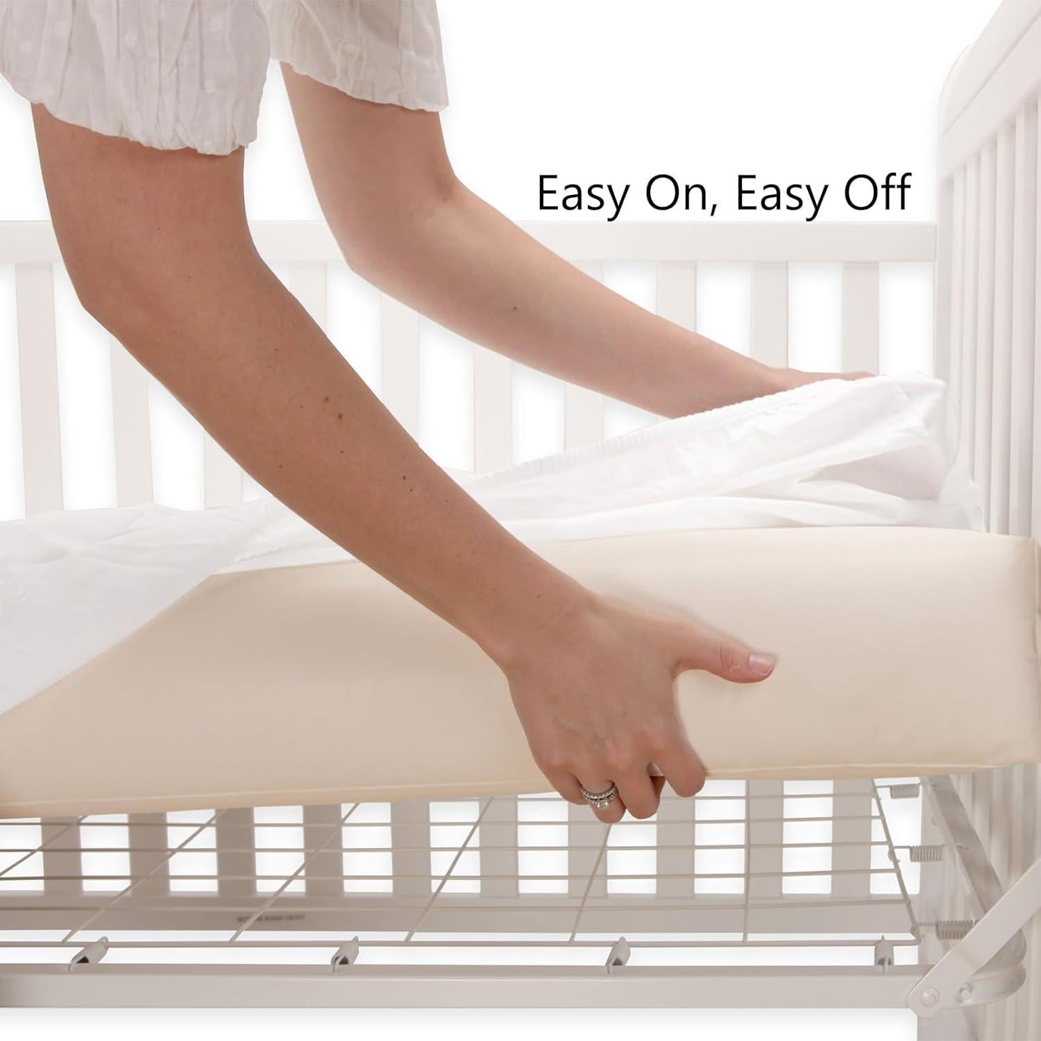 Sábana Ajustable para Cuna UOMNY Blanca 132x71 cm Poliester