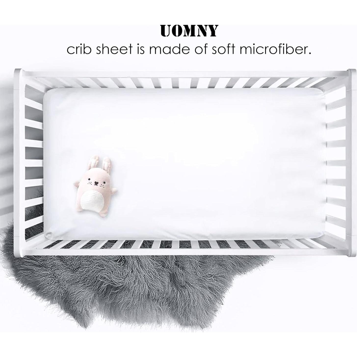 Sábana Ajustable para Cuna UOMNY Blanca 132x71 cm Poliester