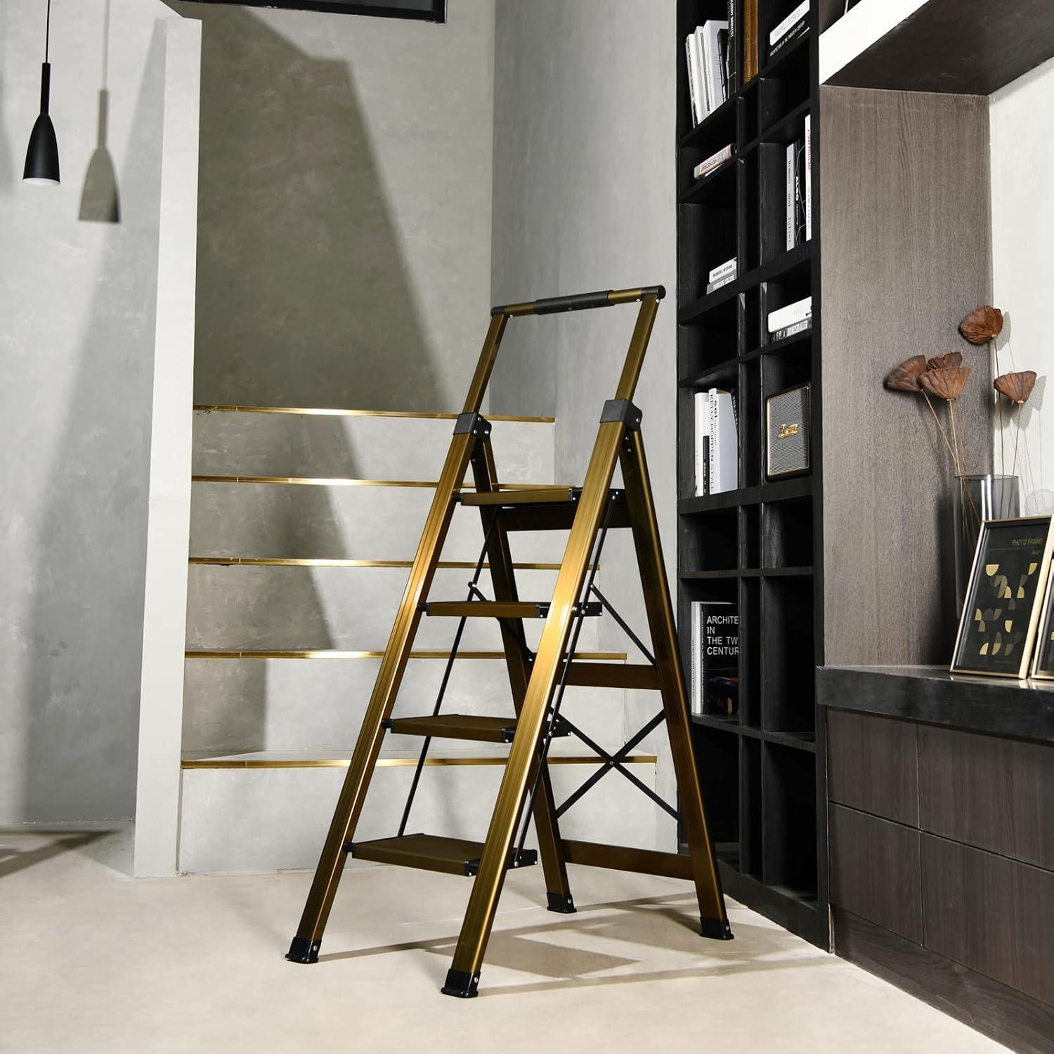 Escalera Plegable XinSunho 4 Pasos Aluminio Antideslizante