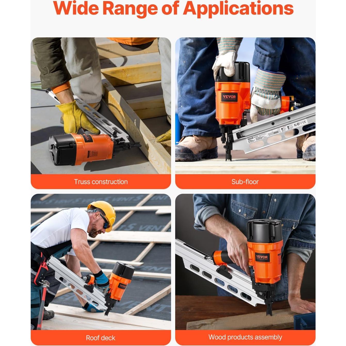 Clavadora Neumática VEVOR 21° 5.08-8.89 cm Ajuste Profundidad