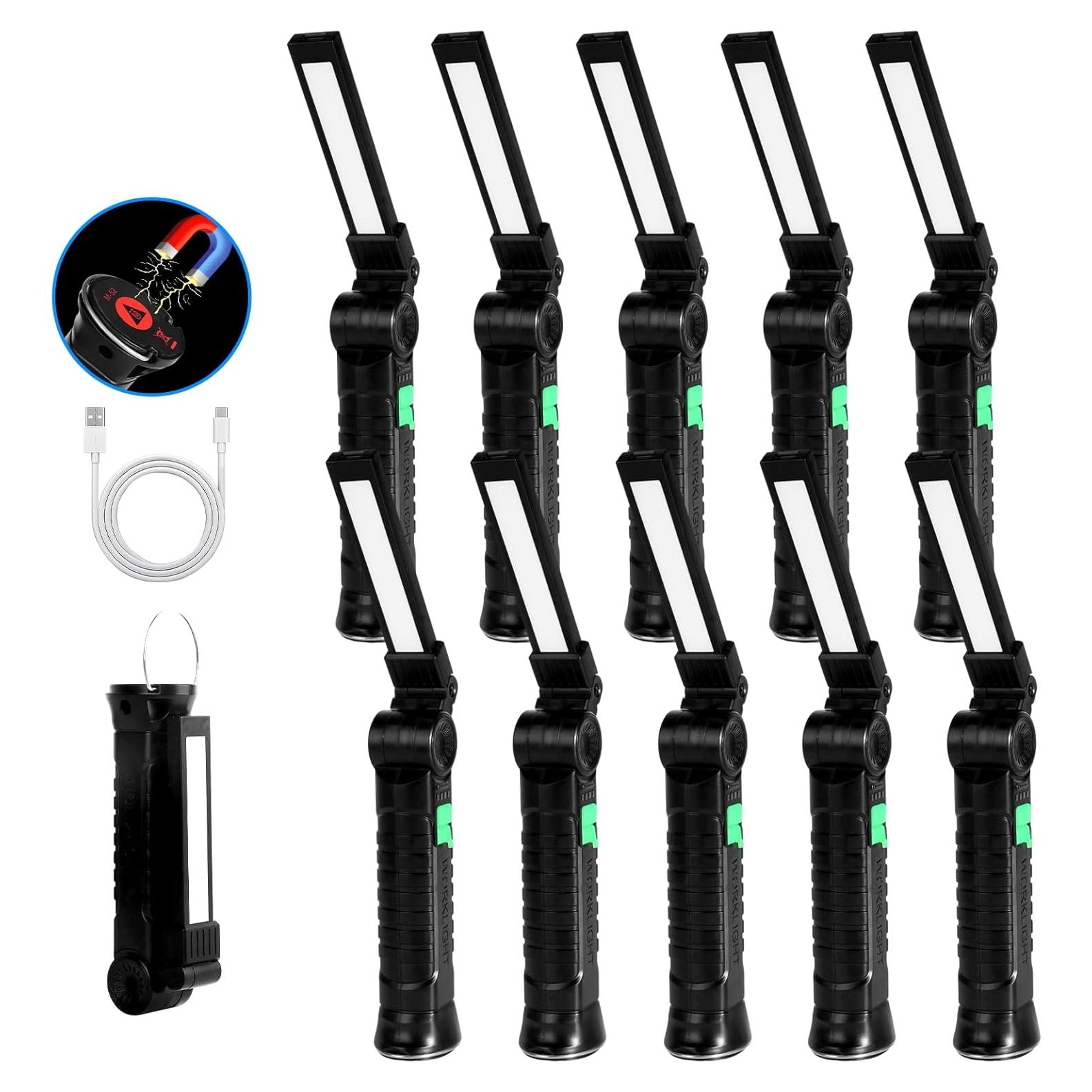 Luz de Trabajo Recargable KunHe - Paquete de 10, 4 Modos