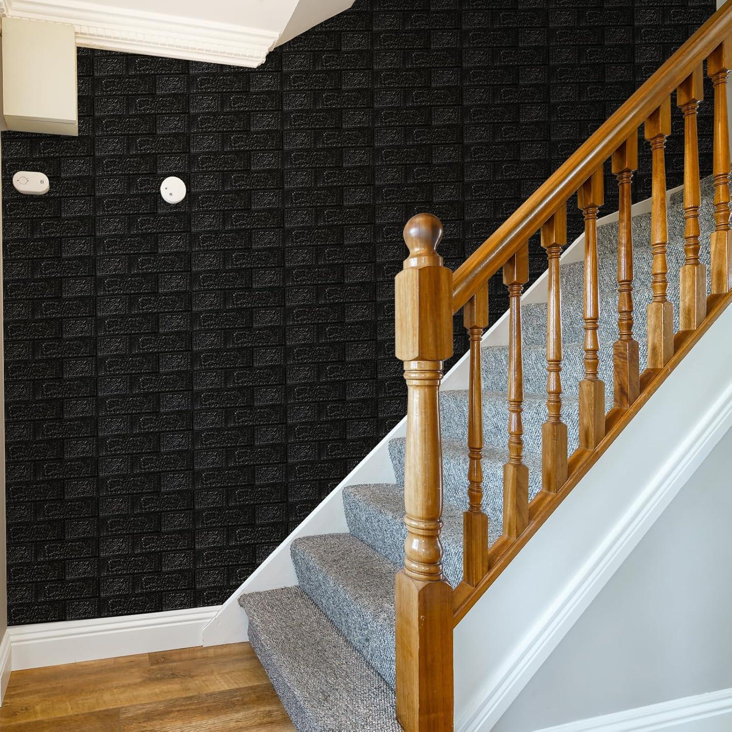 Paneles de Pared 3D Autoadhesivos CvoMep - 10 Unidades Negro