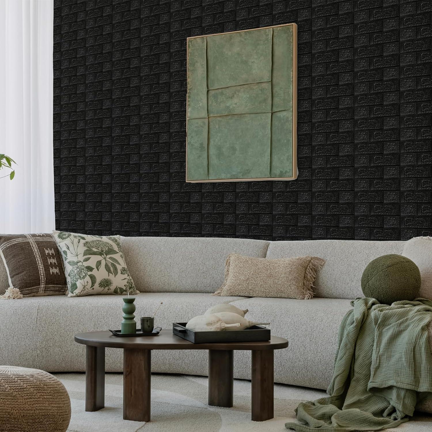 Paneles de Pared 3D Autoadhesivos CvoMep - 10 Unidades Negro