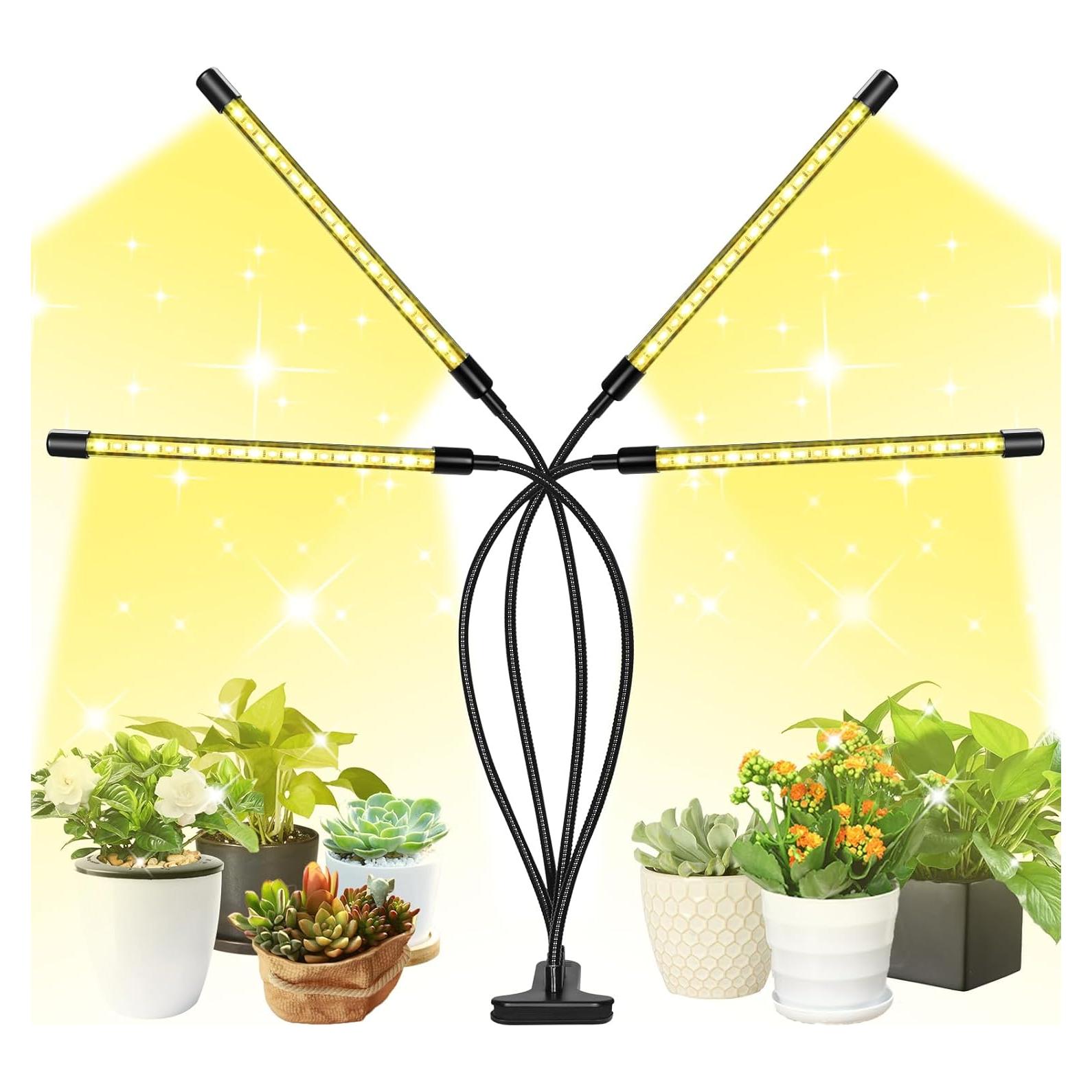 Luces de Cultivo LED WIDICOKO 4 Cabezas Espectro Completo 10 Niveles