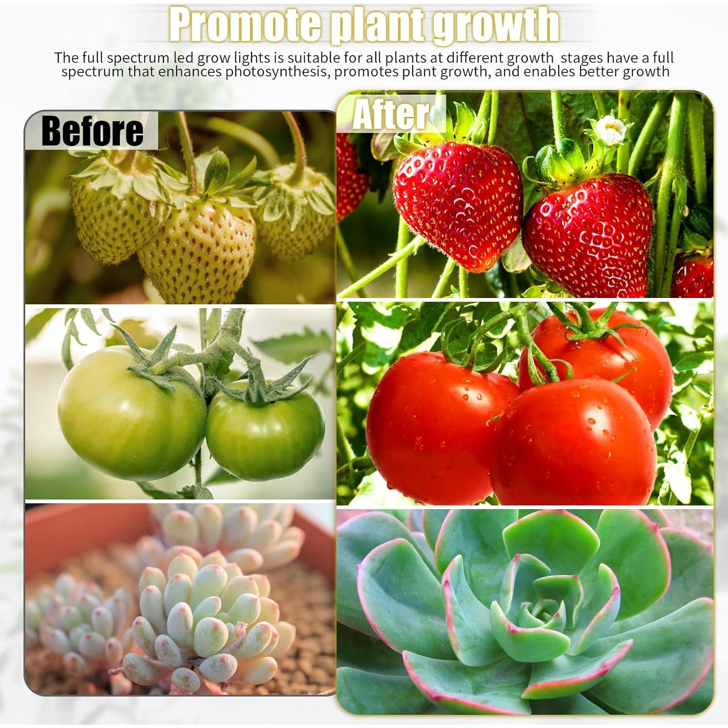 Luces de Cultivo LED WIDICOKO 4 Cabezas Espectro Completo 10 Niveles