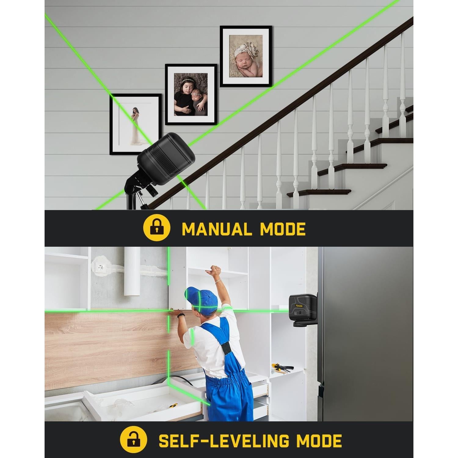 Nivel Láser Verde Fanttik D2 Pocket 30 m Automático