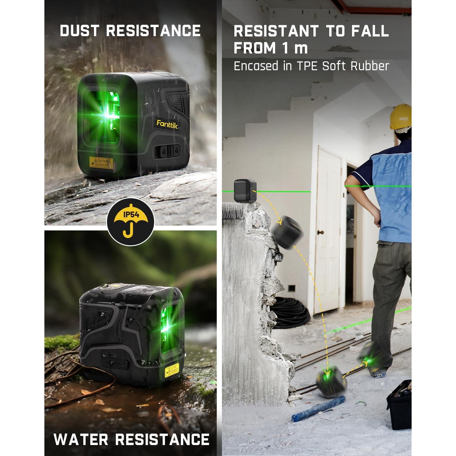 Nivel Láser Verde Fanttik D2 Pocket 30 m Automático