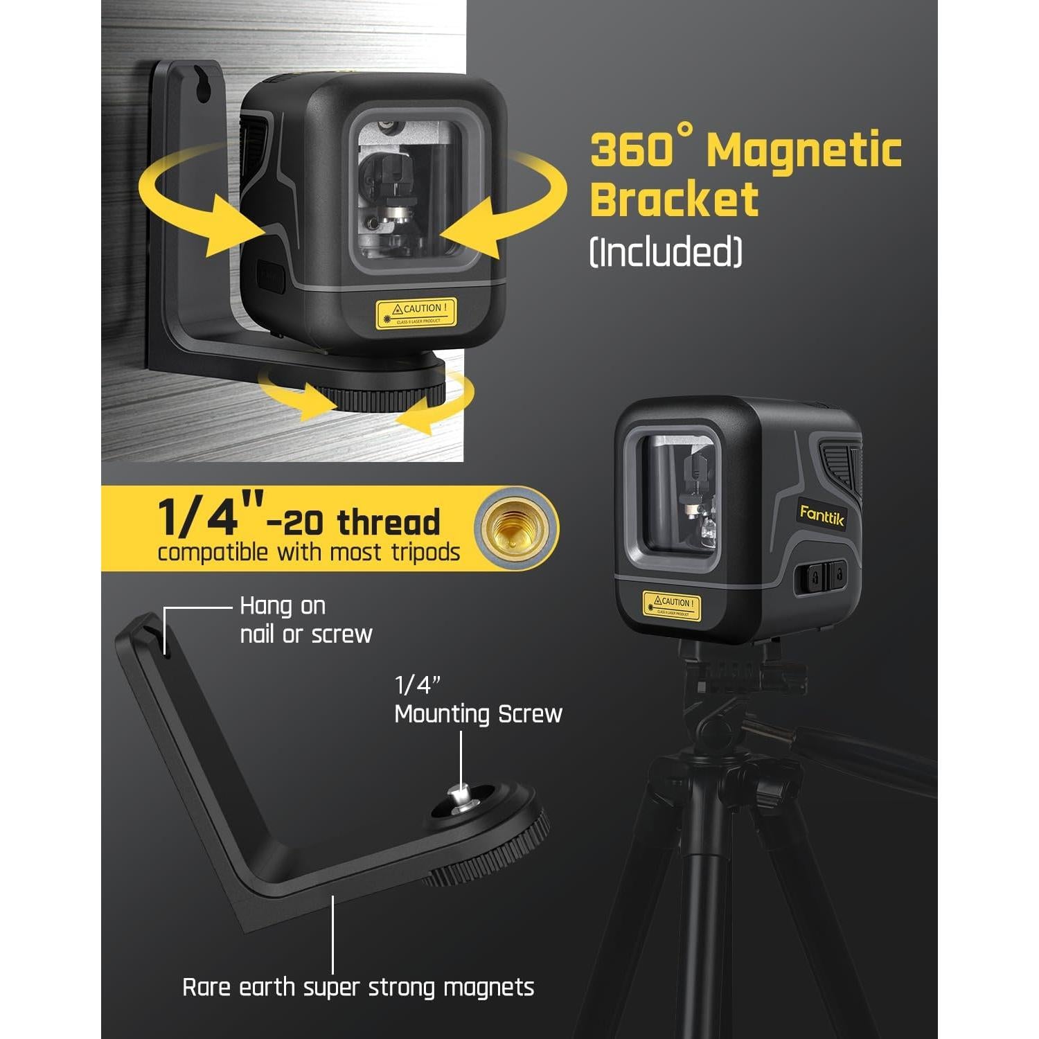 Nivel Láser Verde Fanttik D2 Pocket 30 m Automático