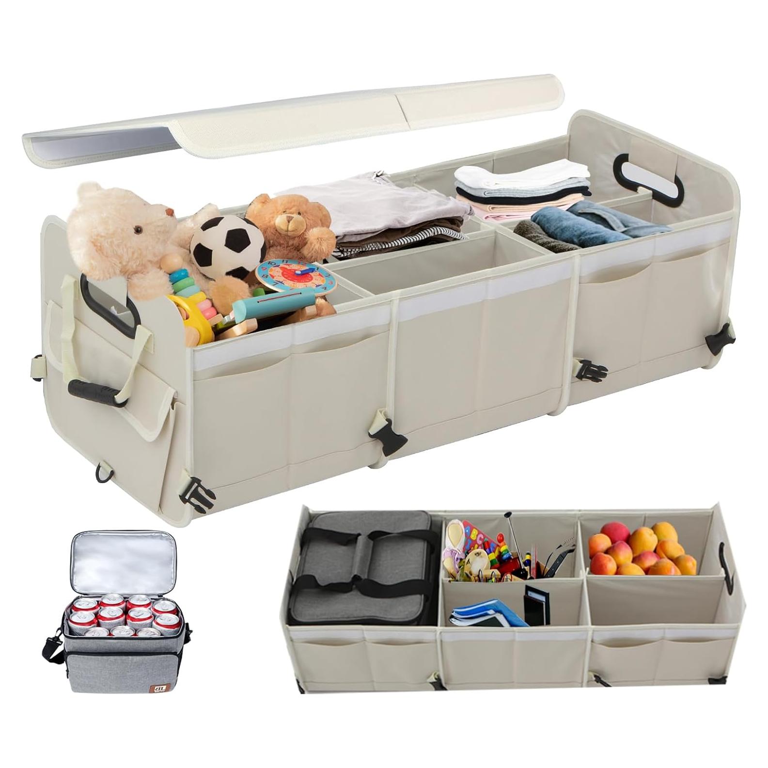 Organizador de Maletero de Coche TDCQQGQQ Blanco Off con Bolsa Térmica