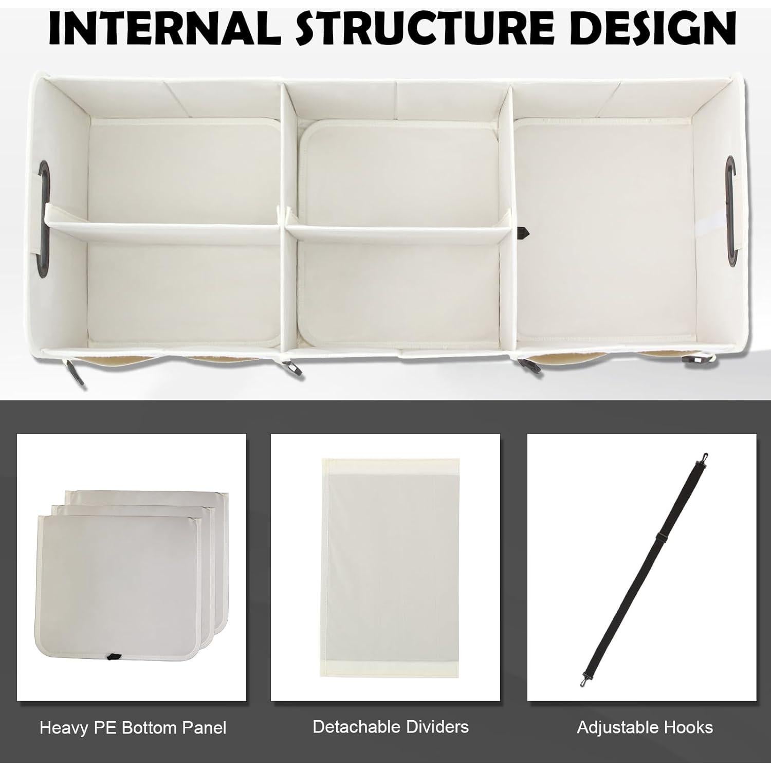 Organizador de Maletero de Coche TDCQQGQQ Blanco Off con Bolsa Térmica