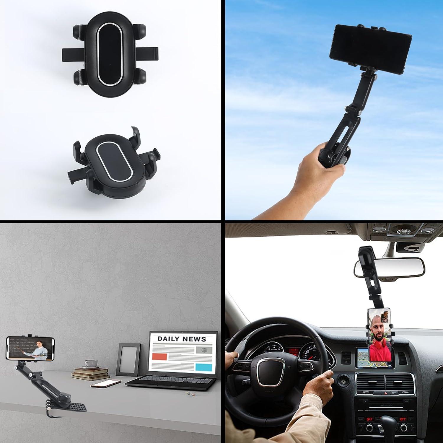 Soporte para Teléfono en Visera TUHTEP Ajustable 360° Negro