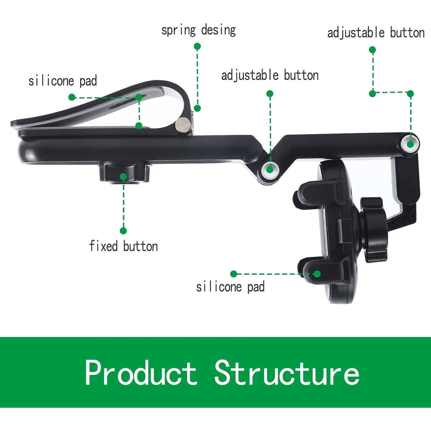 Soporte para Teléfono en Visera TUHTEP Ajustable 360° Negro