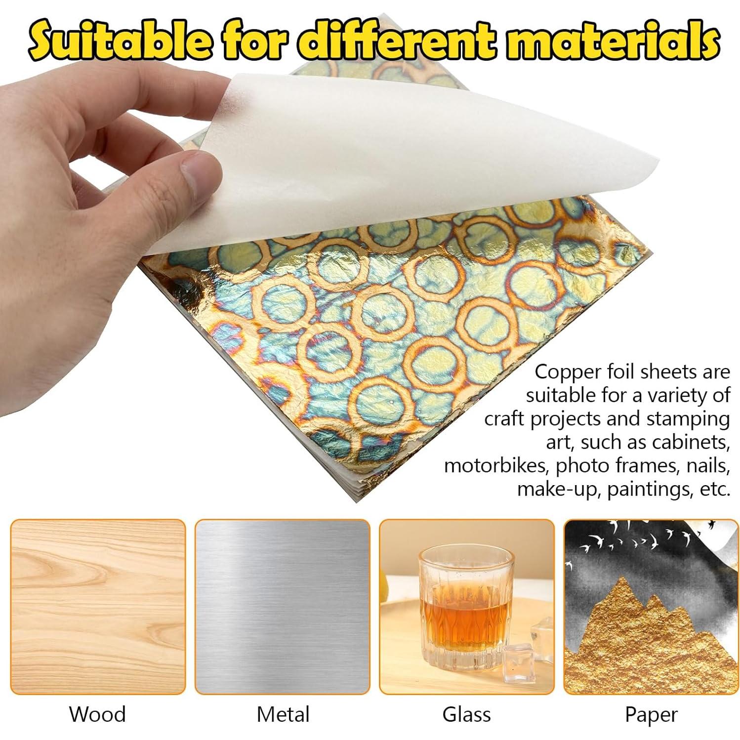 Hojas de Oro Variegada Sekonow 50pcs 14x14cm Manualidades