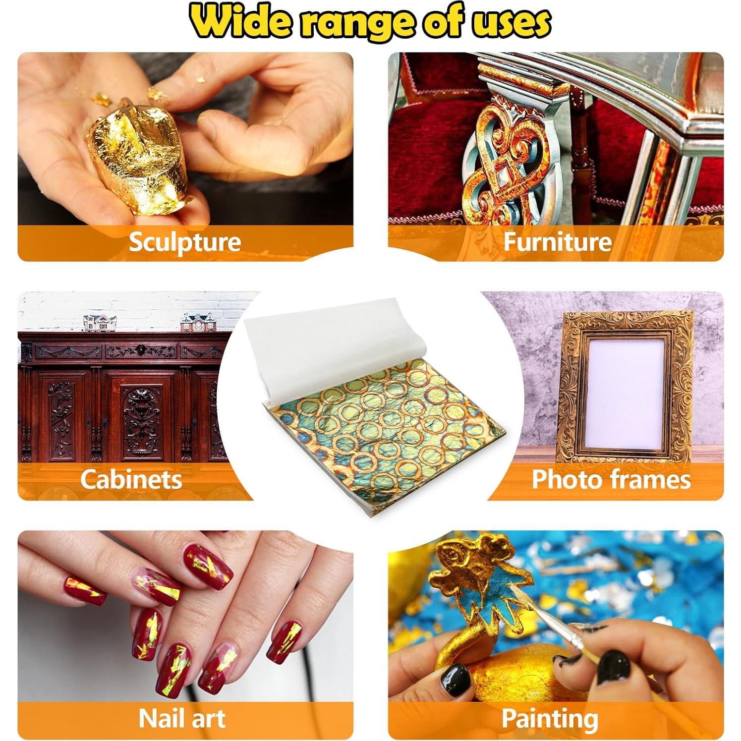 Hojas de Oro Variegada Sekonow 50pcs 14x14cm Manualidades