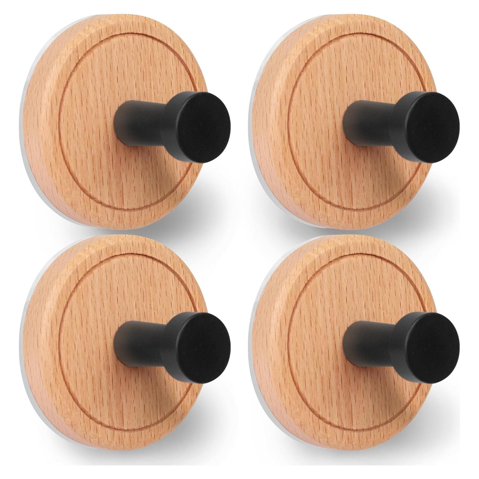 Ganchos de Ventosa Besti para Ducha 4 Piezas Haya-Negro