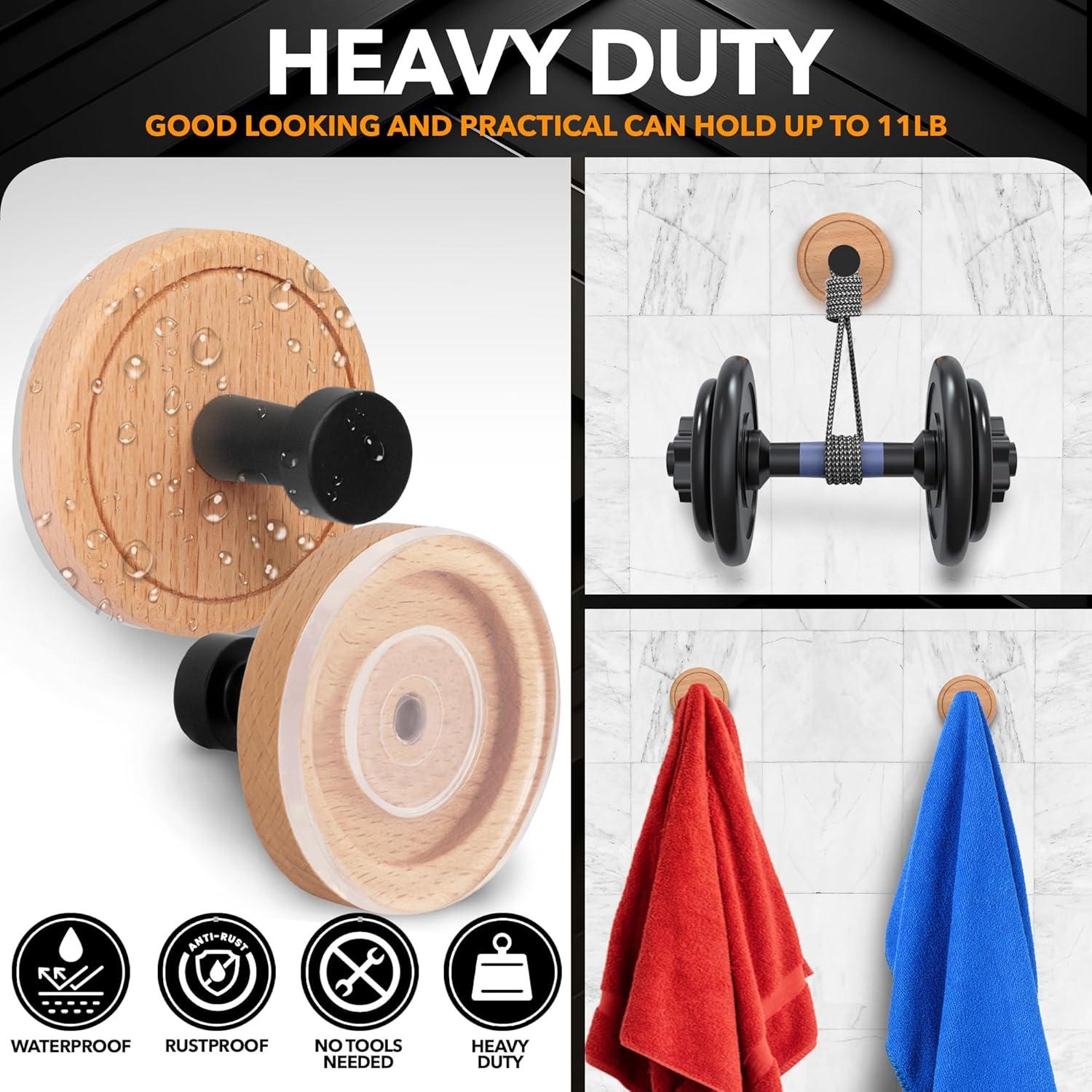 Ganchos de Ventosa Besti para Ducha 4 Piezas Haya-Negro