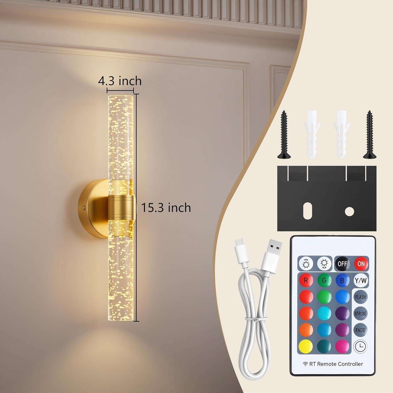 Aplique de Pared Inalámbrico Gift4U 13000mAh con Control Remoto