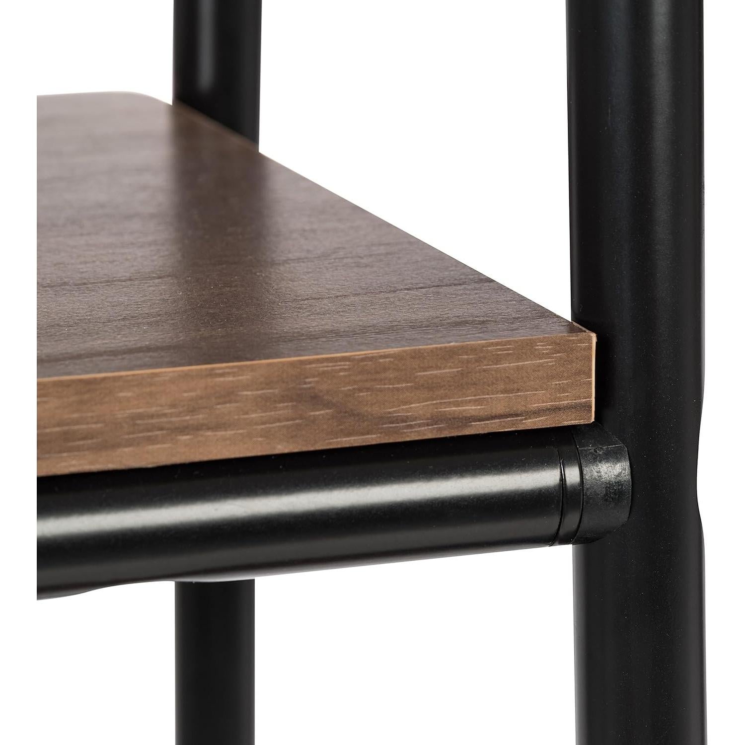 Perchero Independiente IRIS USA con Estante de Madera Negro