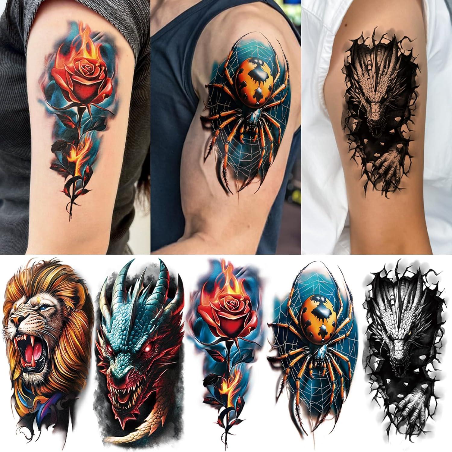 77 Hojas Tatuajes Temporales 3D Atydkug para Adultos y Niños