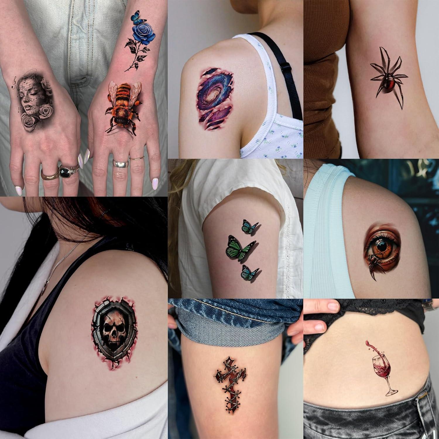 77 Hojas Tatuajes Temporales 3D Atydkug para Adultos y Niños