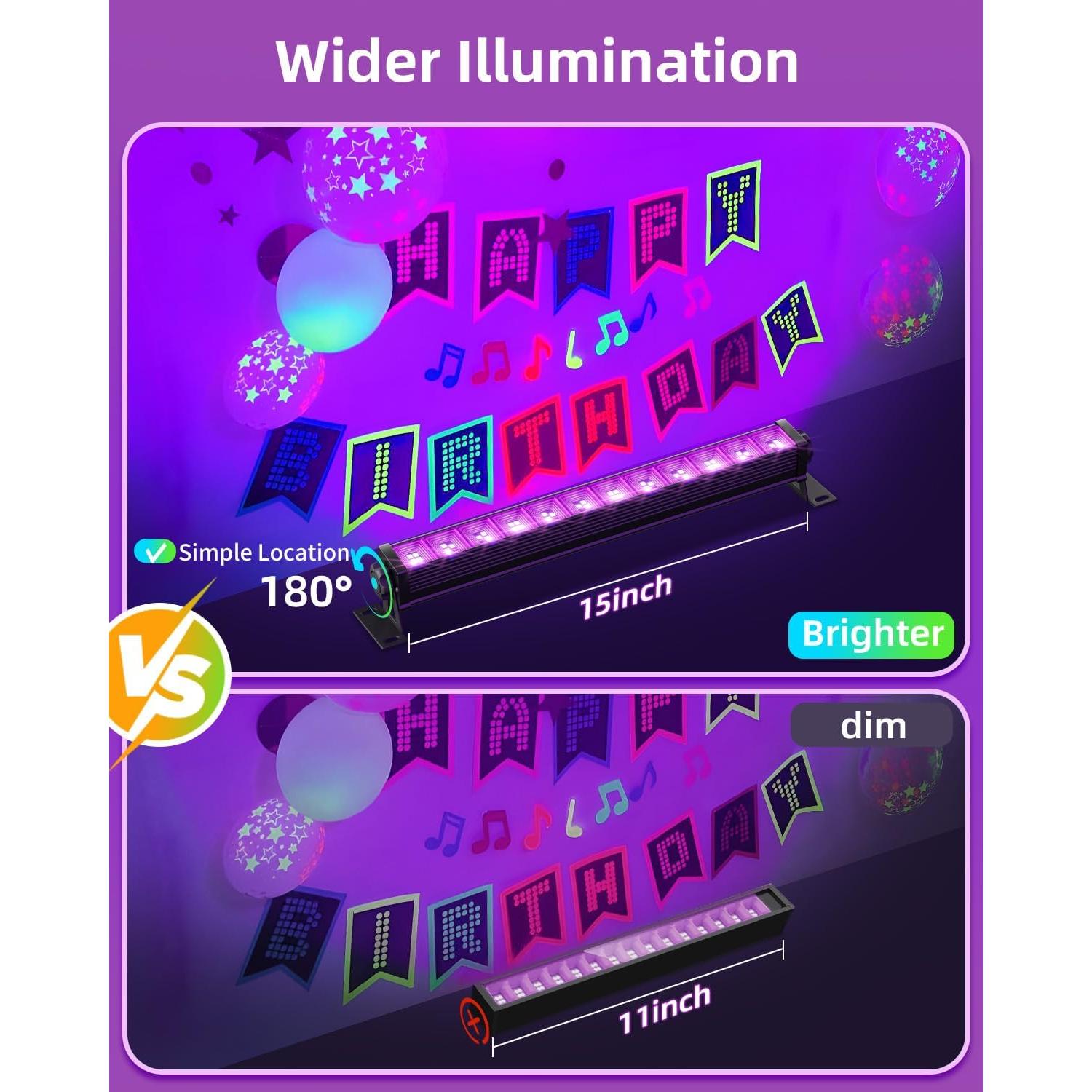 Barra de luz negra LED 40W YIAYETOG con cable 1.83m