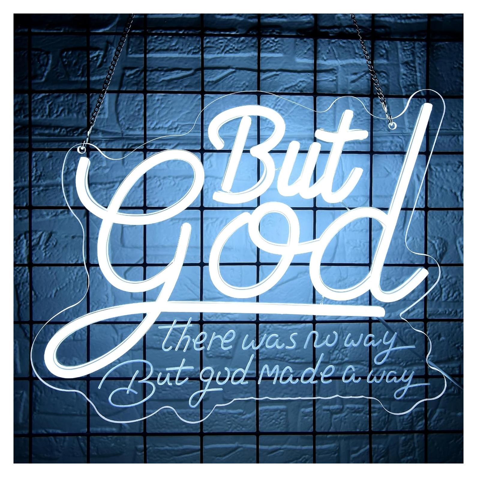 Luz LED Neón Decorativa 'Pero Dios' 35.1x31.2cm Blecode