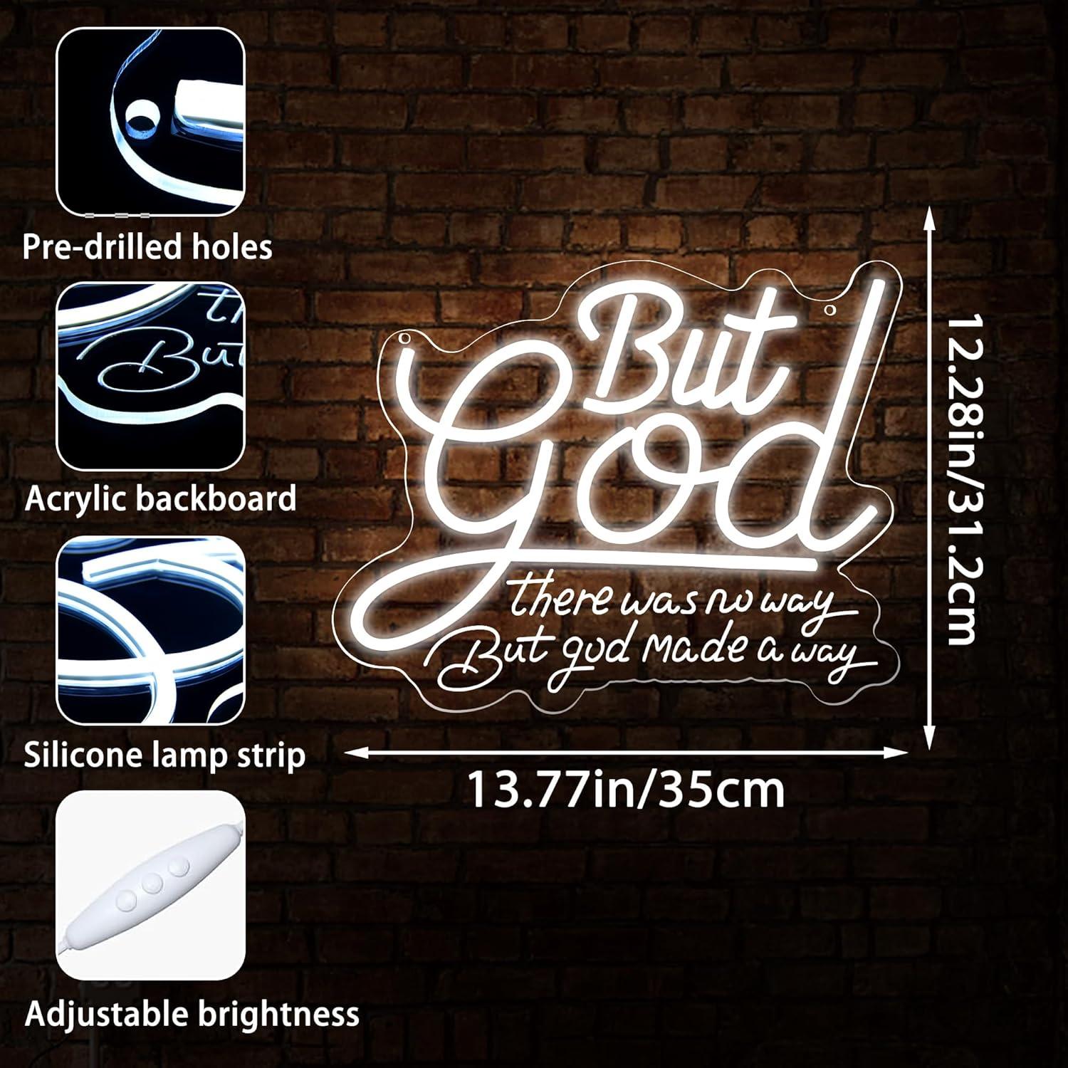 Luz LED Neón Decorativa 'Pero Dios' 35.1x31.2cm Blecode