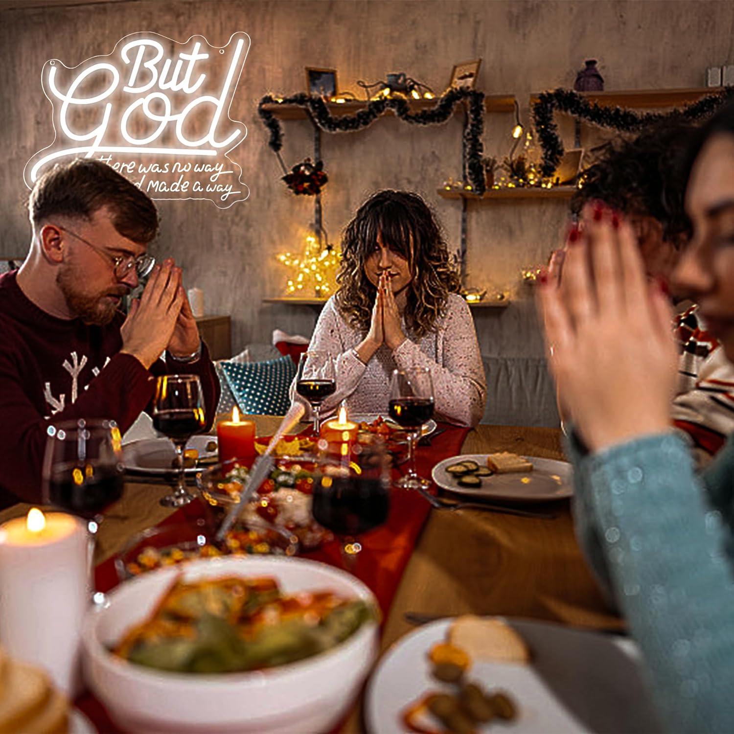 Luz LED Neón Decorativa 'Pero Dios' 35.1x31.2cm Blecode