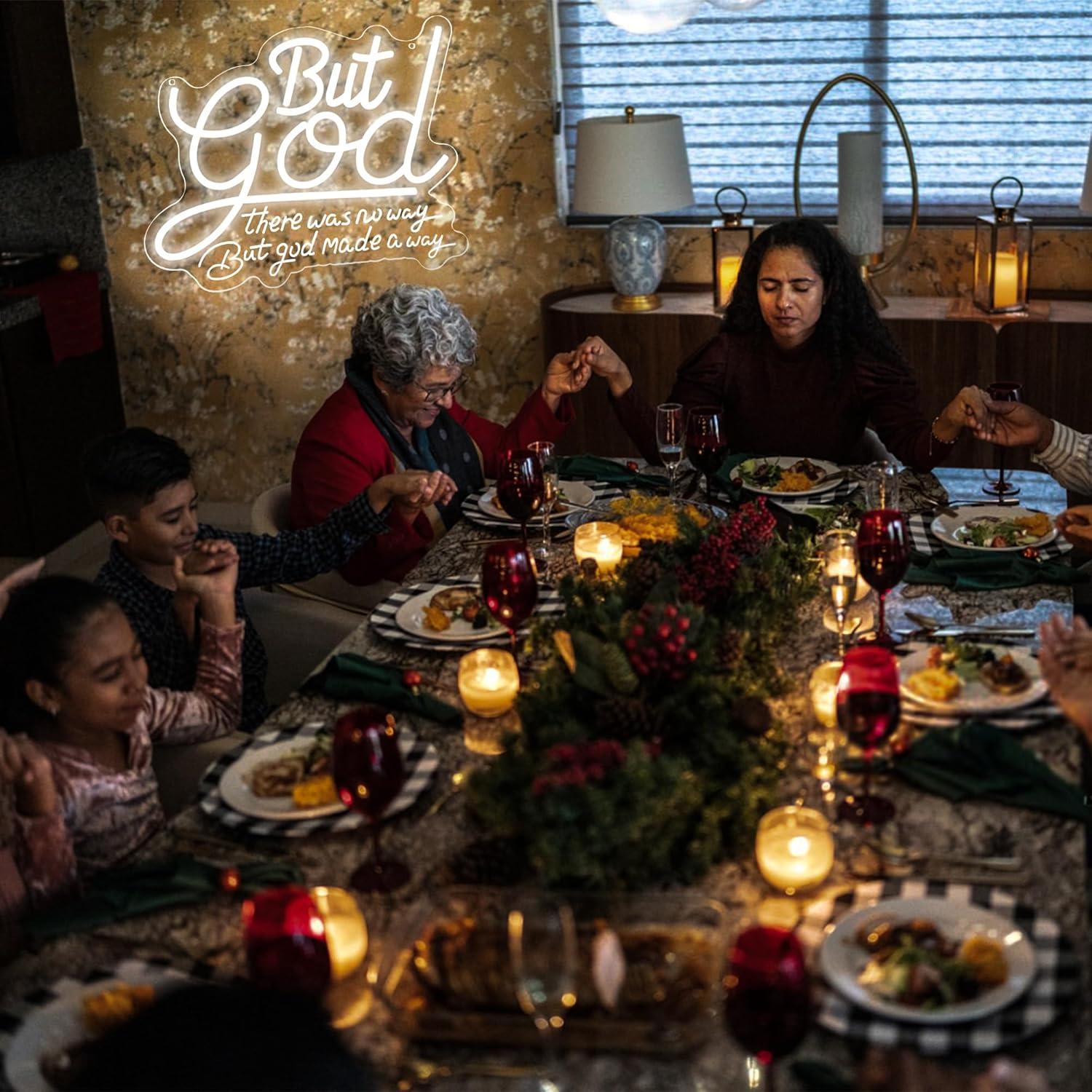 Luz LED Neón Decorativa 'Pero Dios' 35.1x31.2cm Blecode