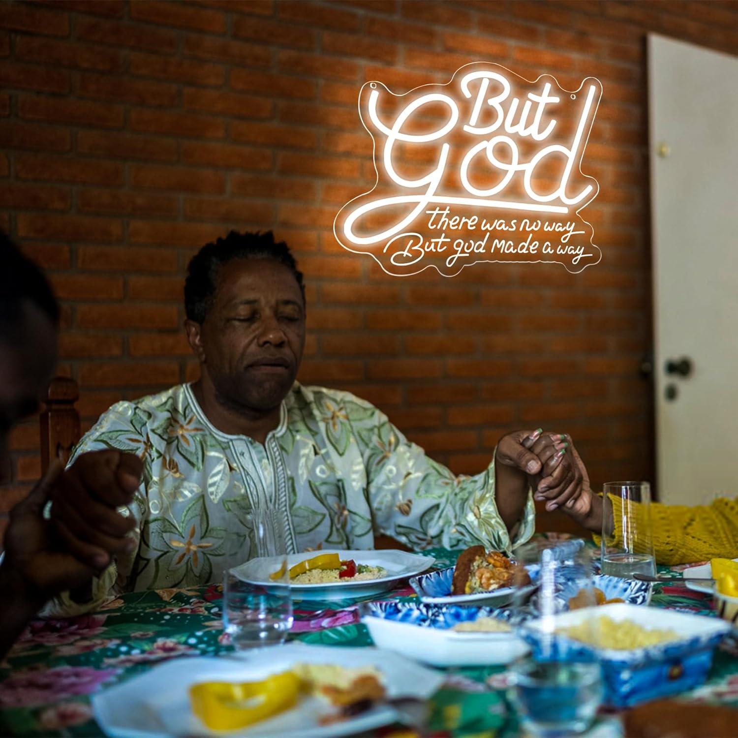 Luz LED Neón Decorativa 'Pero Dios' 35.1x31.2cm Blecode