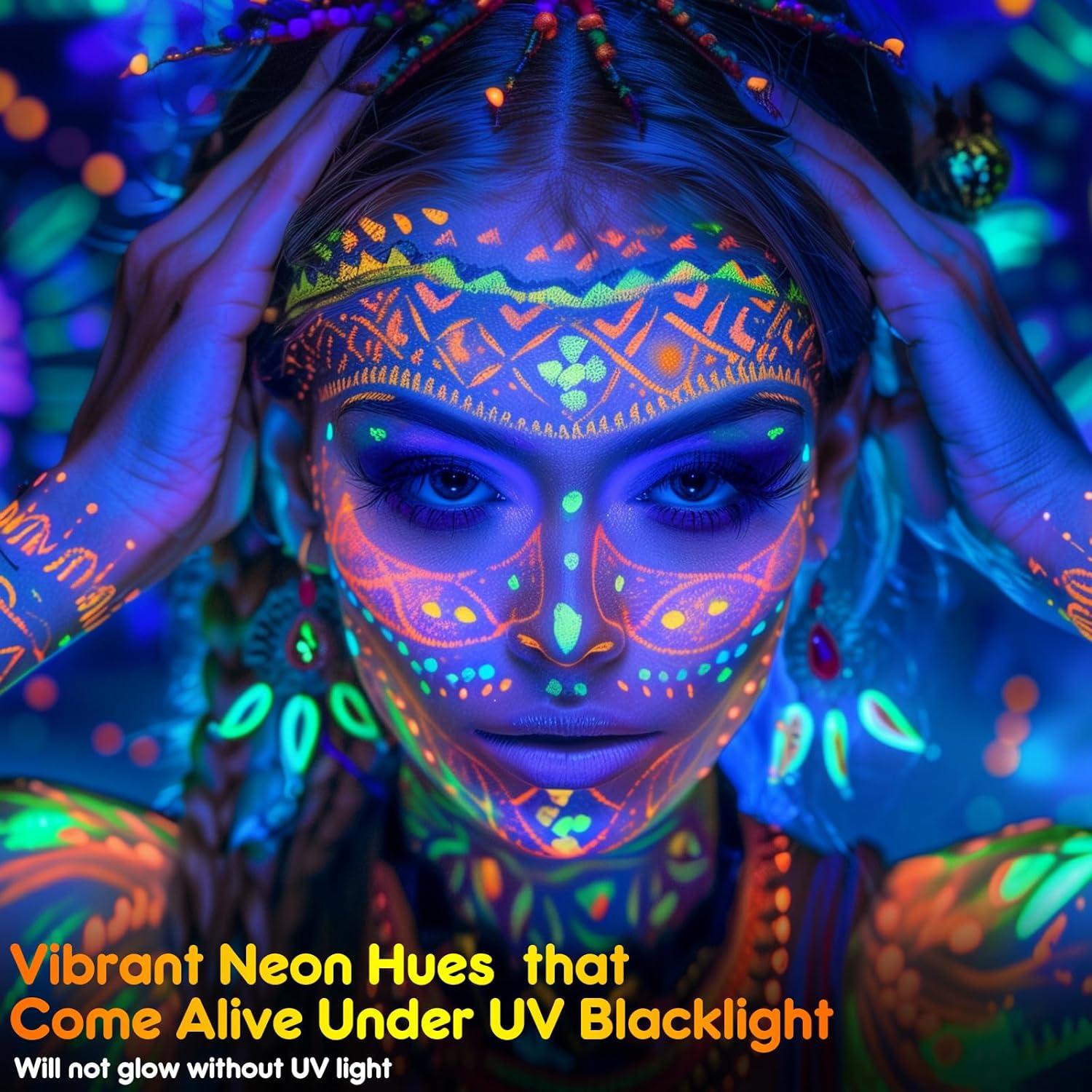 Kit de Pintura Facial UV ThEast - 16 Marcadores Neón Brillantes