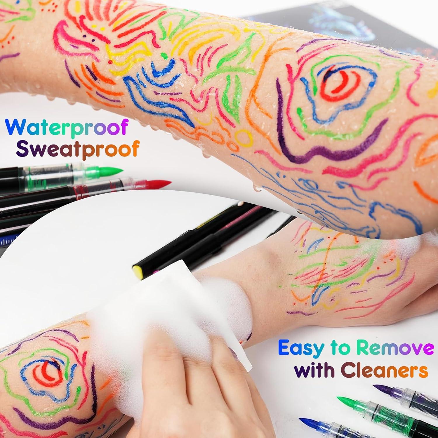 Kit de Pintura Facial UV ThEast - 16 Marcadores Neón Brillantes