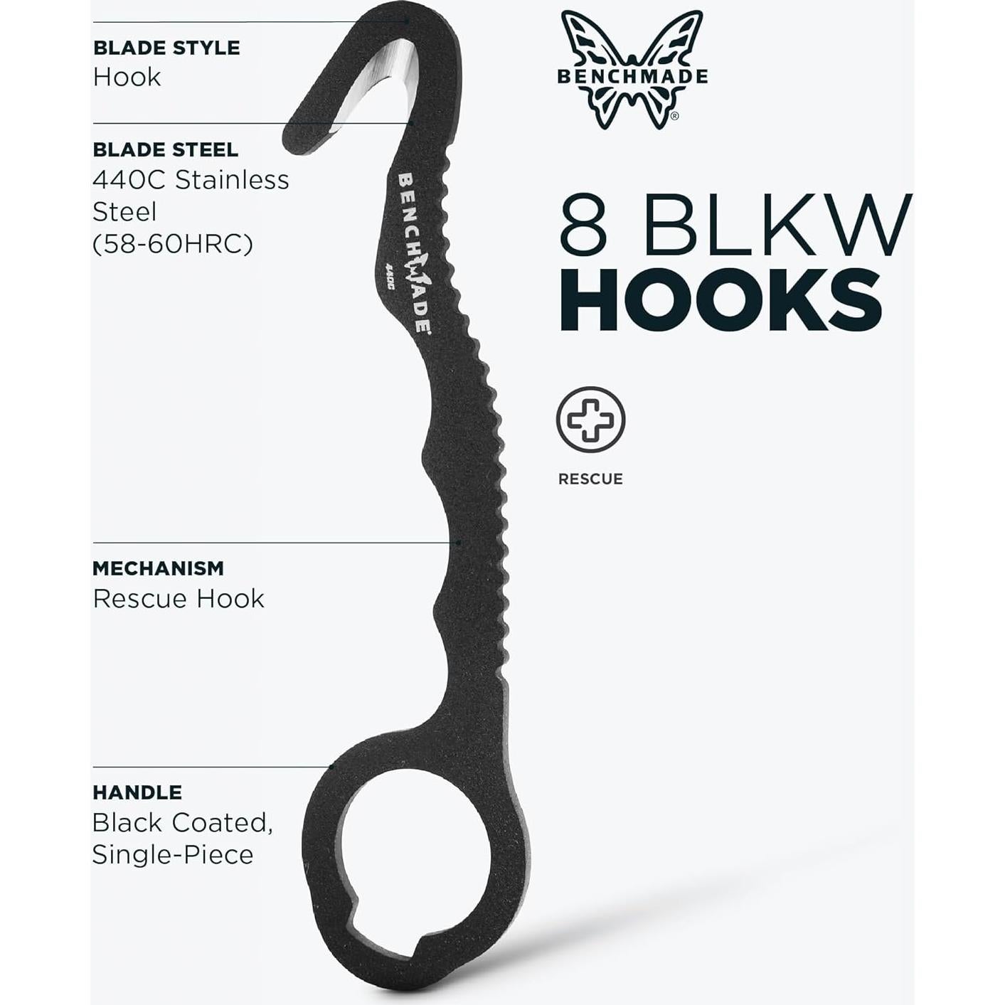 Cuchillo de Seguridad Benchmade BLKW Gancho 8 Acero Inoxidable