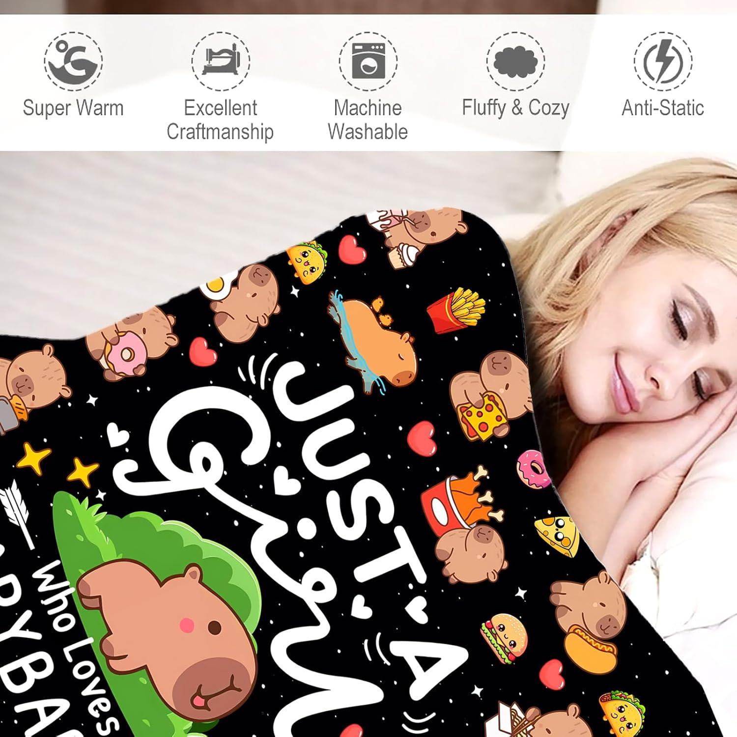 Manta de Franela INKRENS Capibara 127x102cm Suave y Ligera