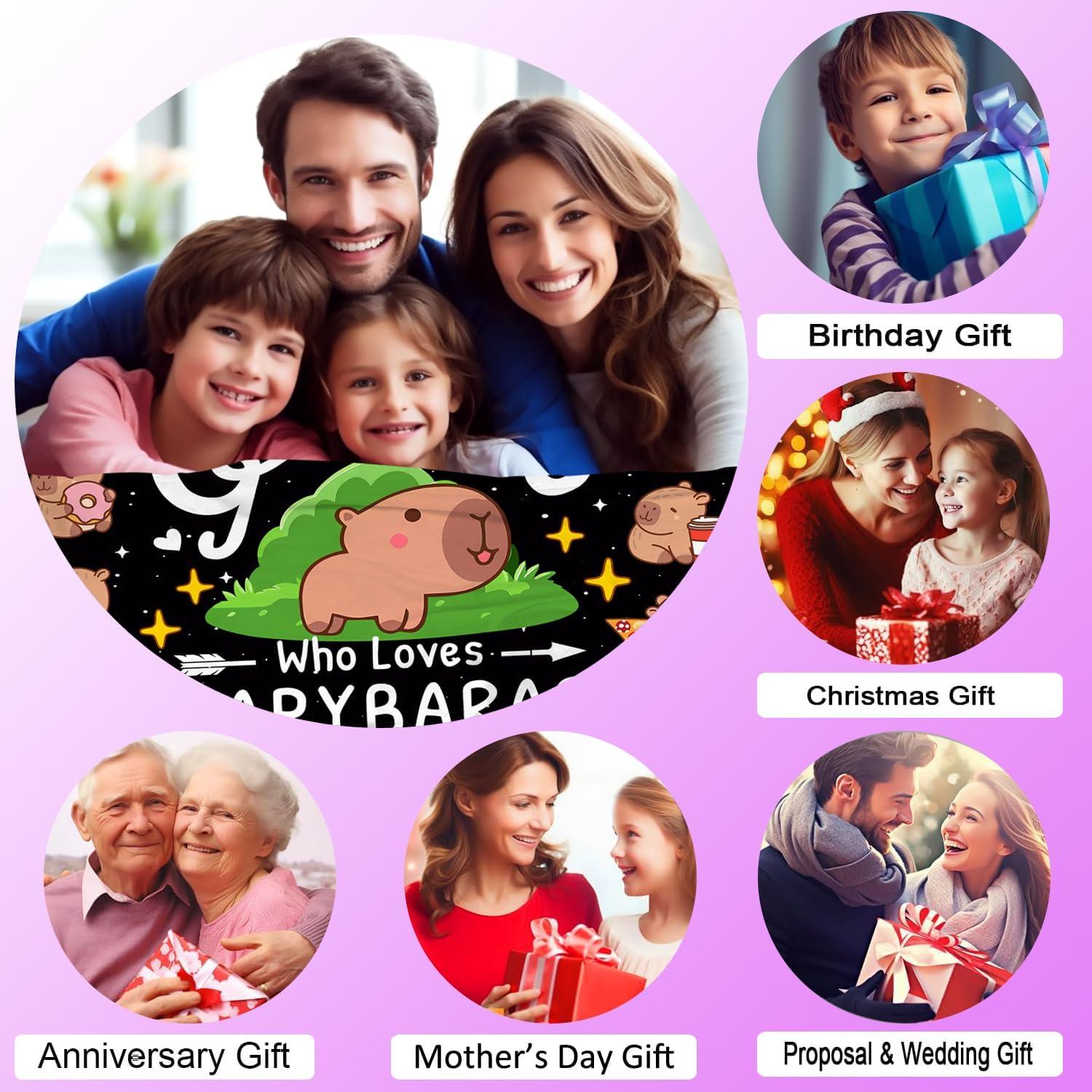 Manta de Franela INKRENS Capibara 127x102cm Suave y Ligera