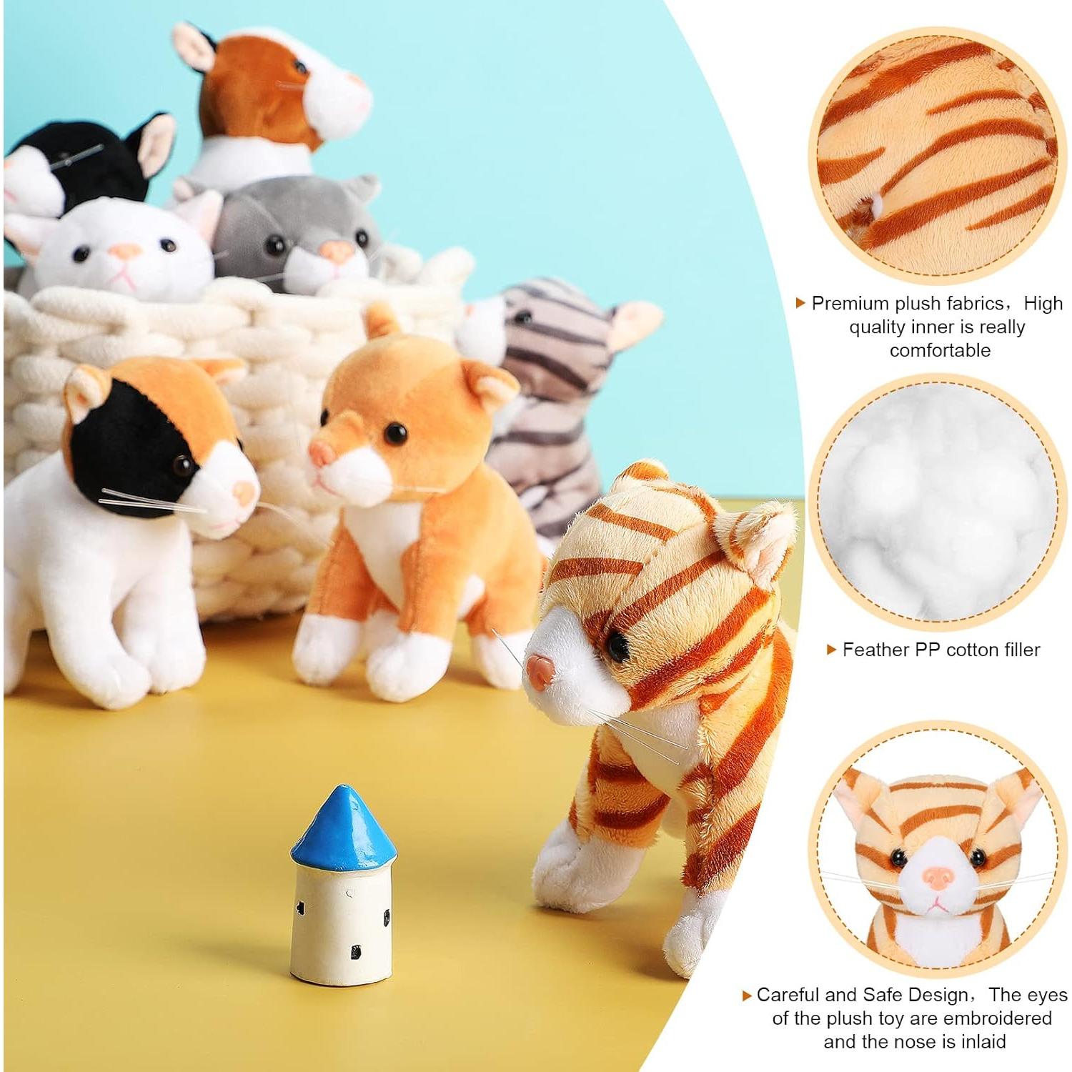 Sumind 8 Animales de Peluche para Gato 15 cm Variados