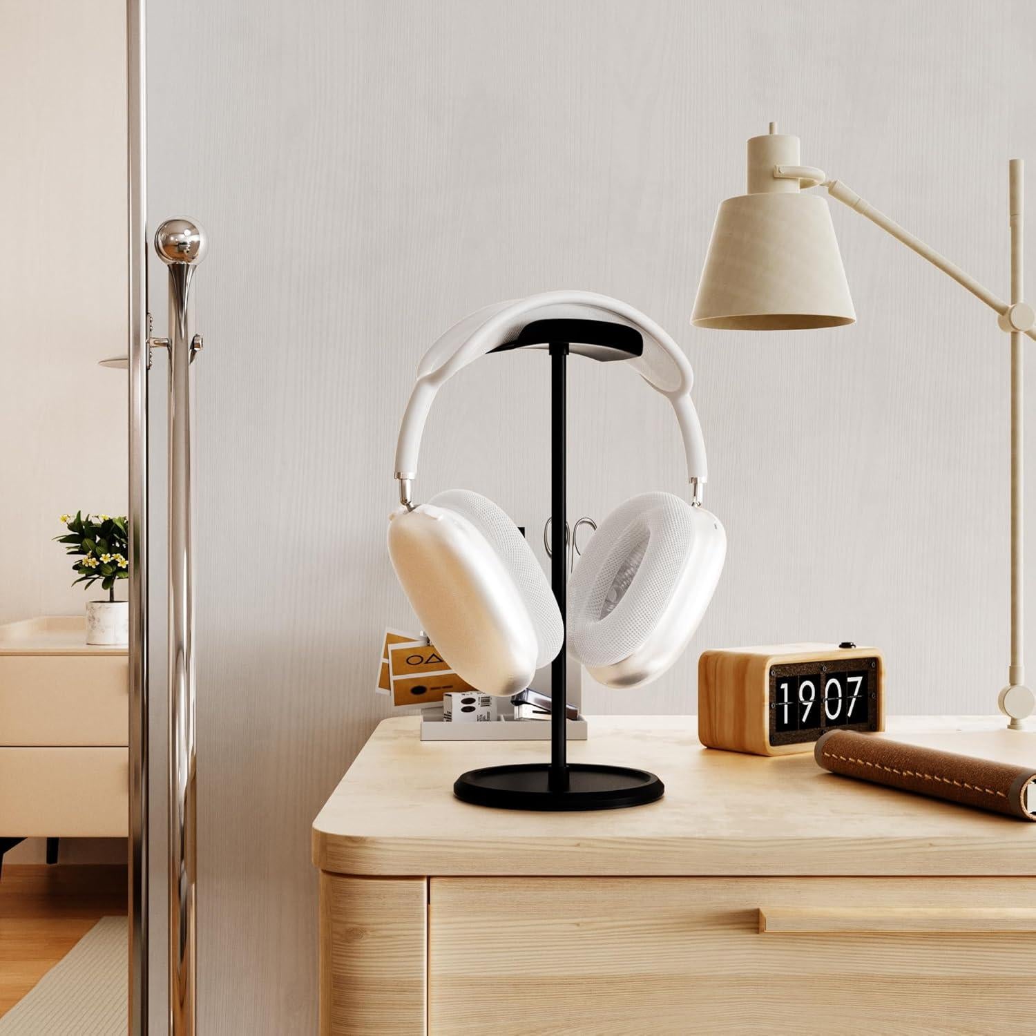 Soporte para Auriculares NQQNQQ YO-2 con Bandeja Almacenamiento Negro