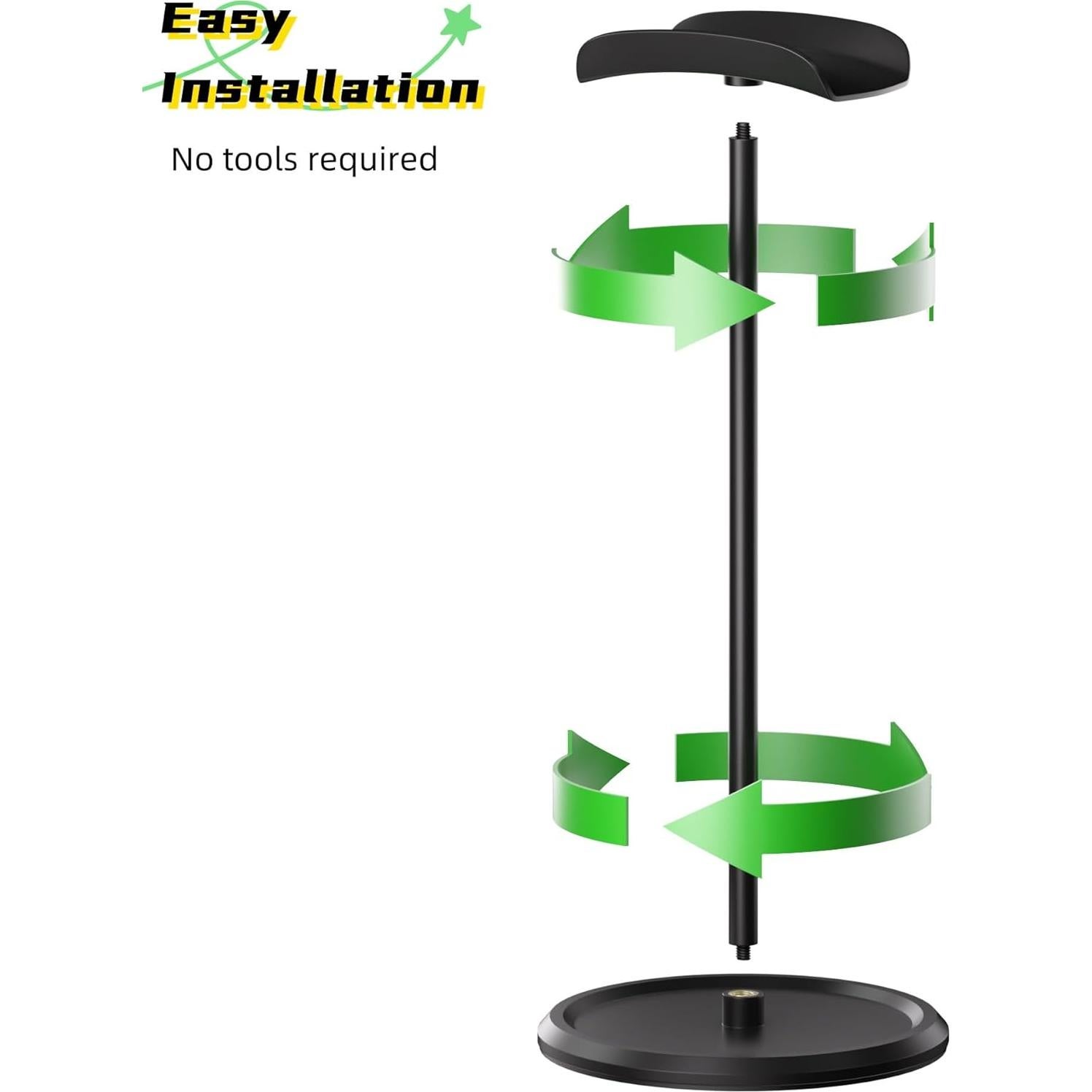 Soporte para Auriculares NQQNQQ YO-2 con Bandeja Almacenamiento Negro