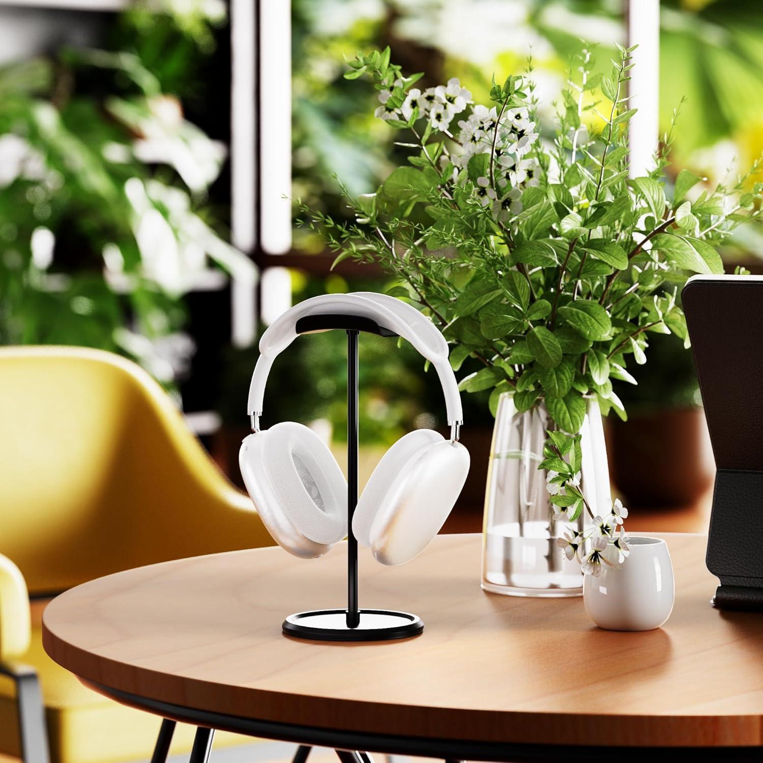 Soporte para Auriculares NQQNQQ YO-2 con Bandeja Almacenamiento Negro